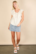 Picnic Petal Lace Detail Top