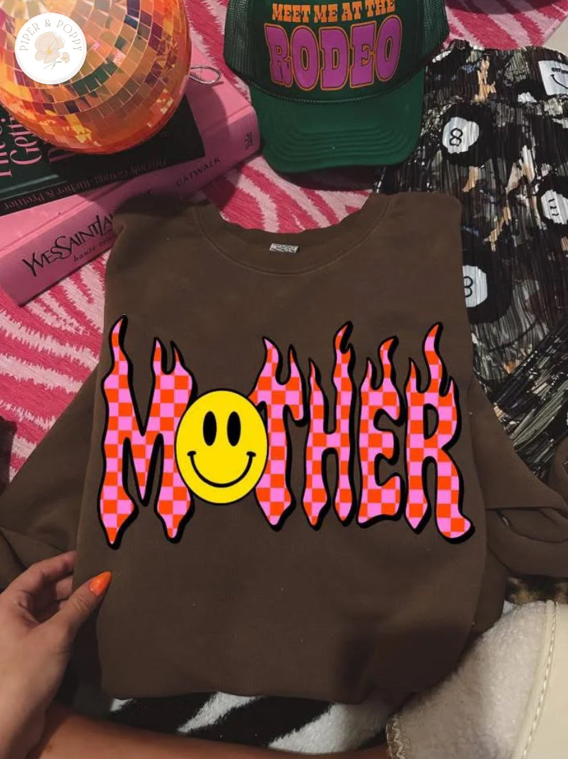 Neon Flame Mother Tee or Crew