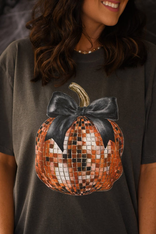 Disco Pumpkin Bow Tee