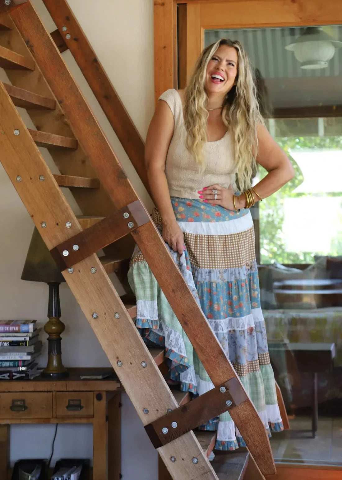 Spring Meadow Patchwork Maxi Skirt