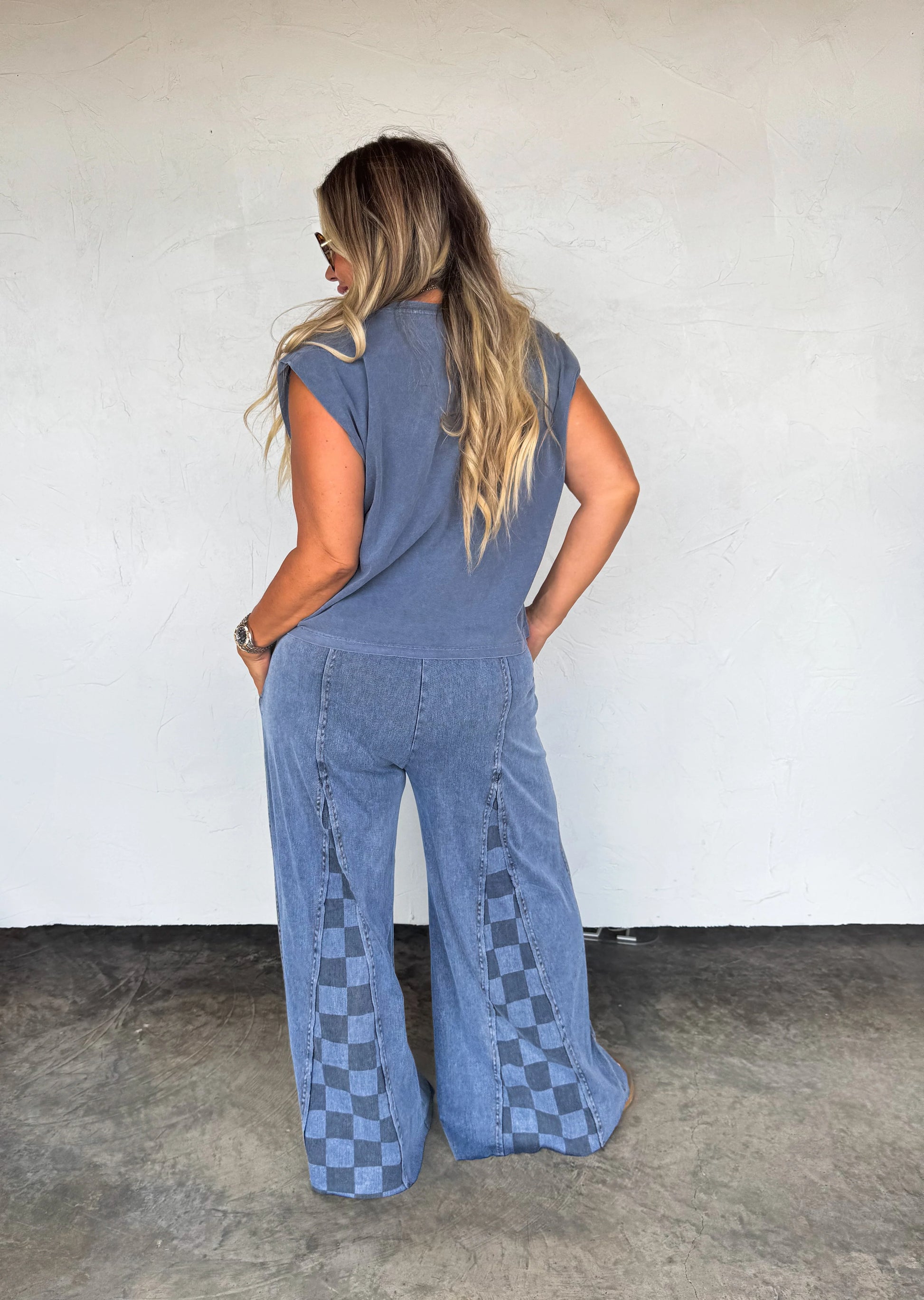 Groove On Checker Flare Pants