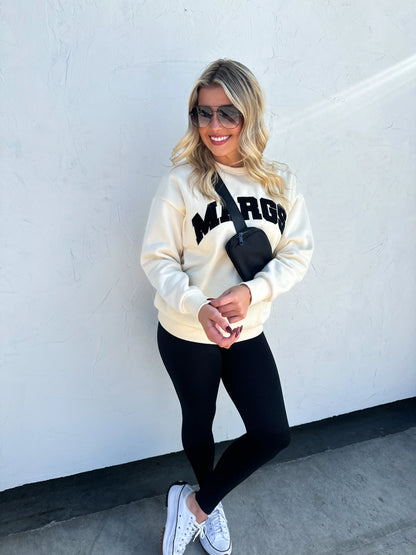 Margs Sherpa Letter Sweatshirt