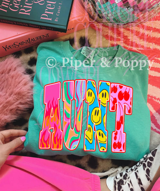 Neon Swirl Aunt Tee