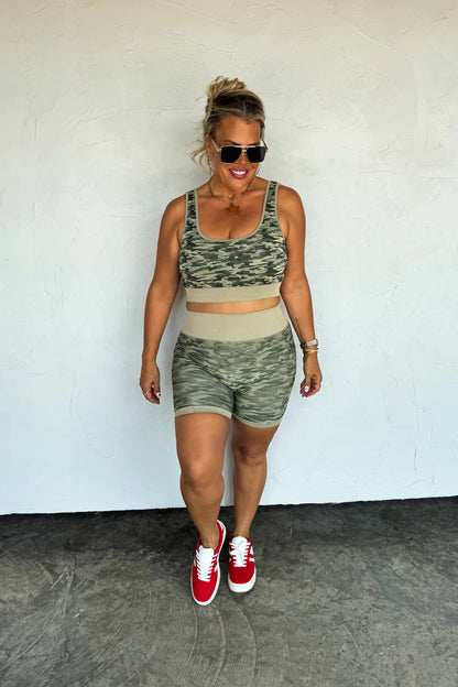 Camo Matching Shorts Set