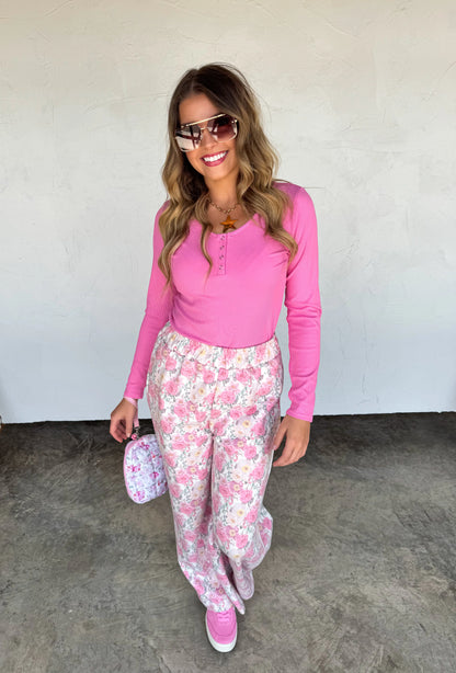 Floral & Cheetah Drift Away Joggers