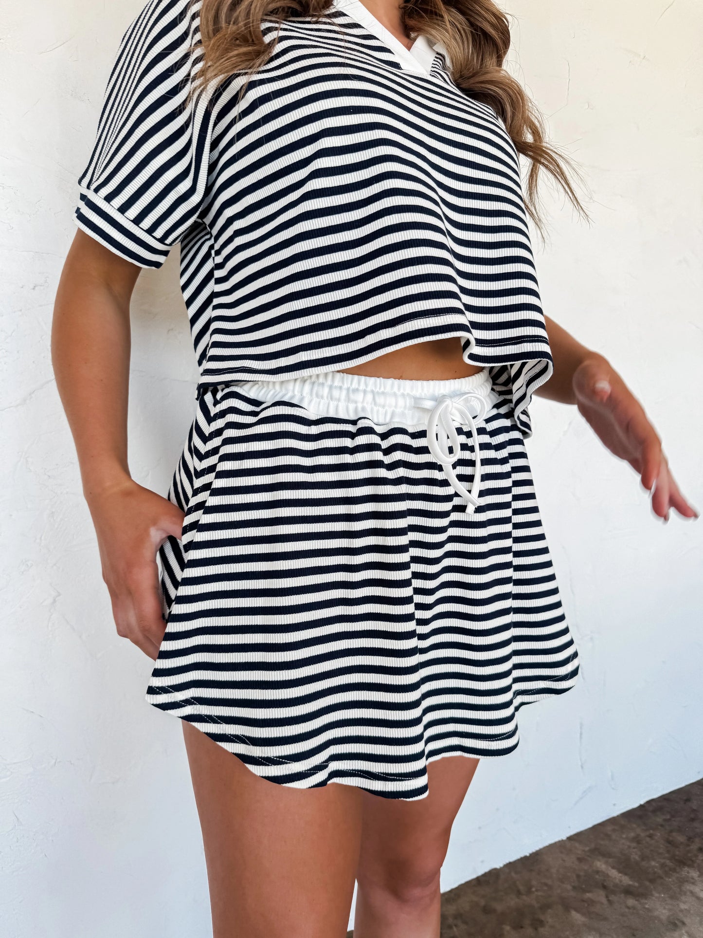 Harbor Stripe Skort 2 Piece Set