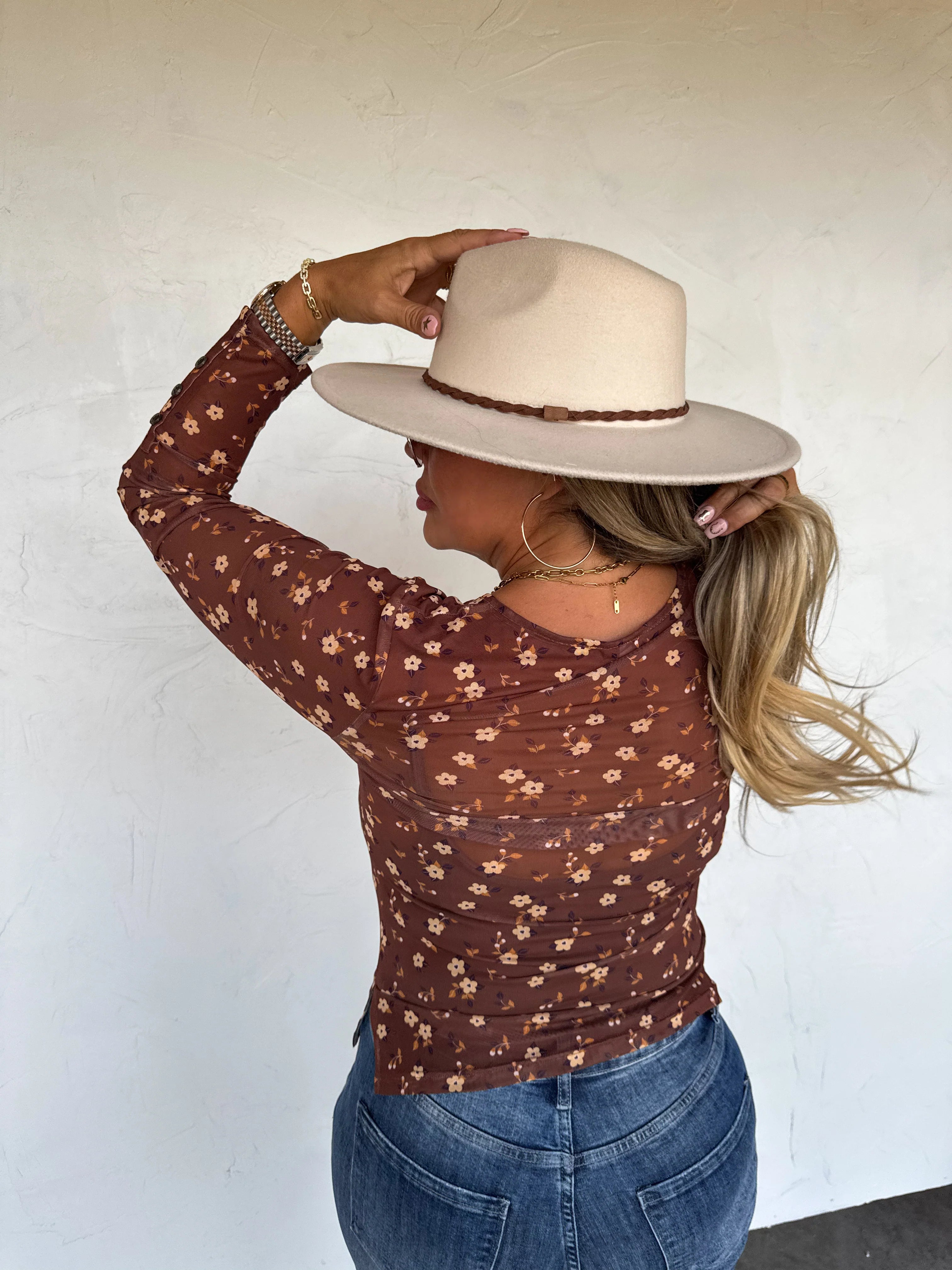 Annie V Neck Mesh Top