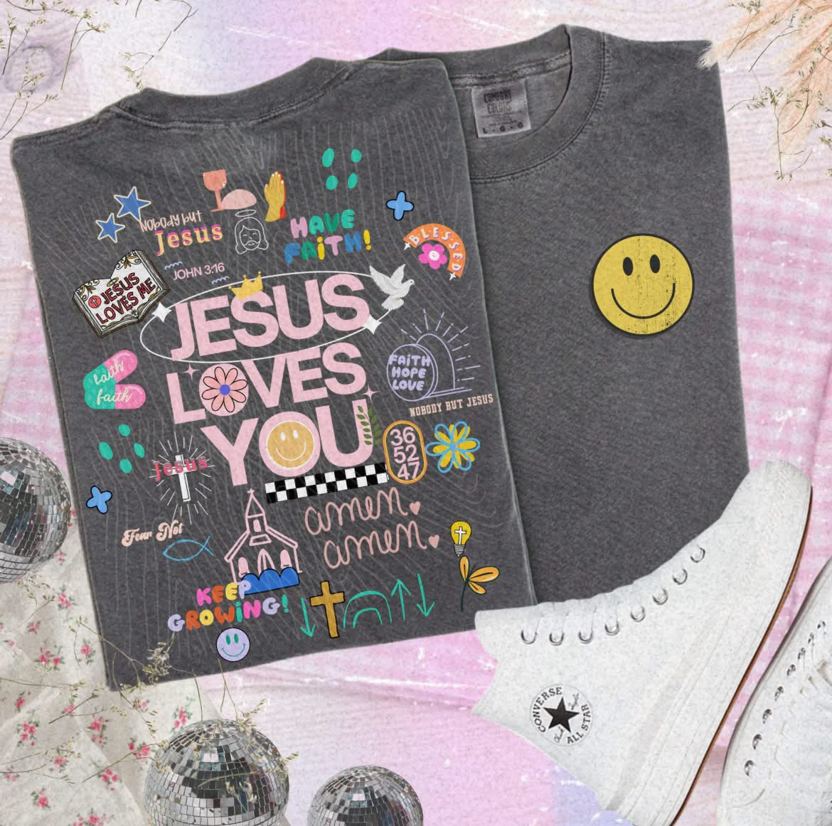 Jesus Loves You Collage Tee