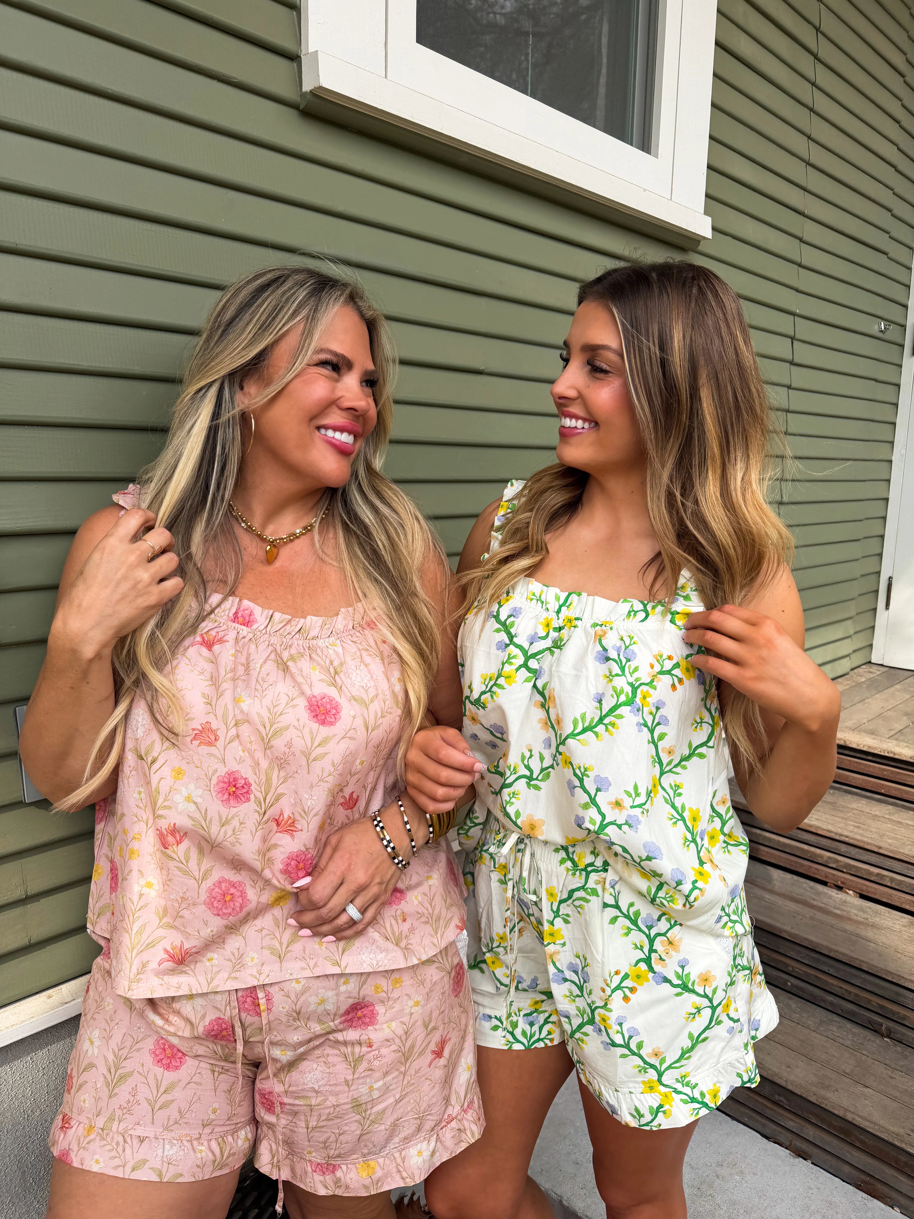 Sunday Morning Floral Shorts Set