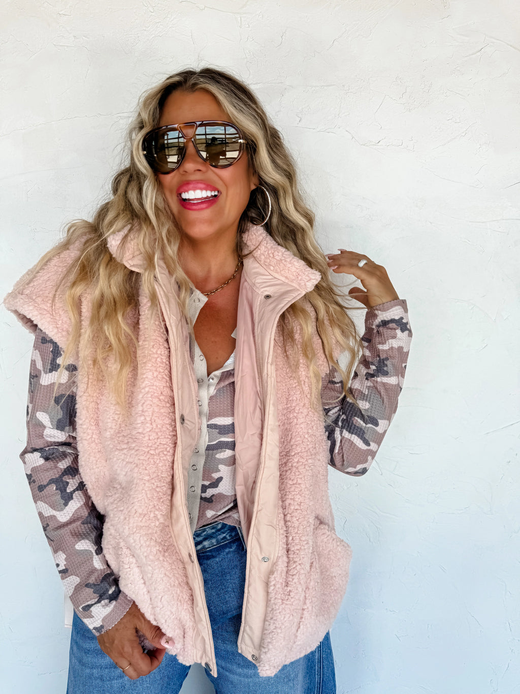 Mabel Snap Button Waffle Top