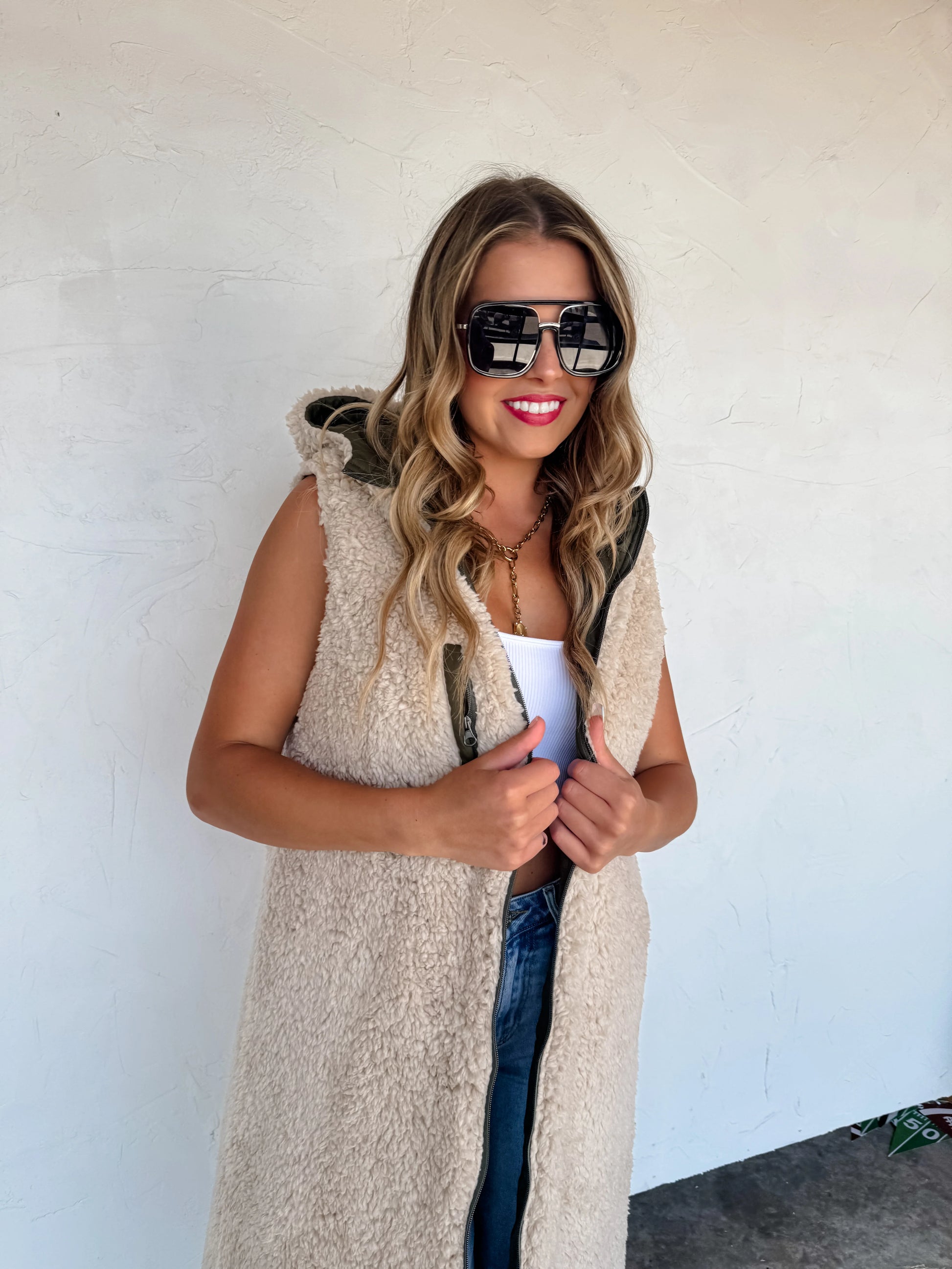 Reversible Sherpa Puffer Vest