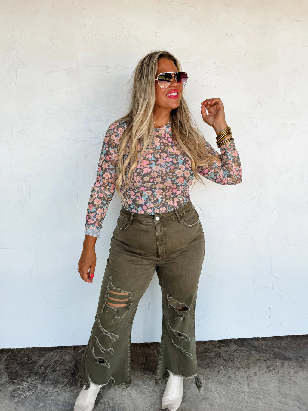 Boots & Blooms Mesh Tops