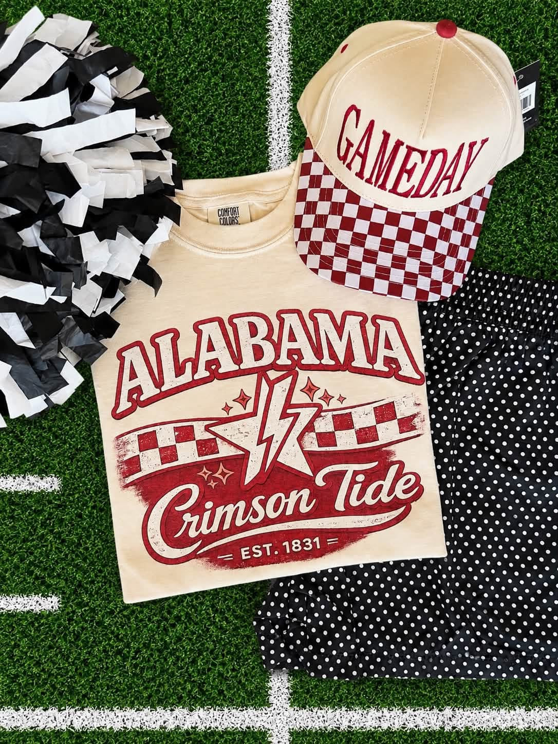 Alabama Checkered Bolt Tee