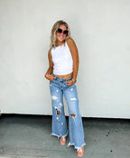 Drew Distressed Dad Jeans