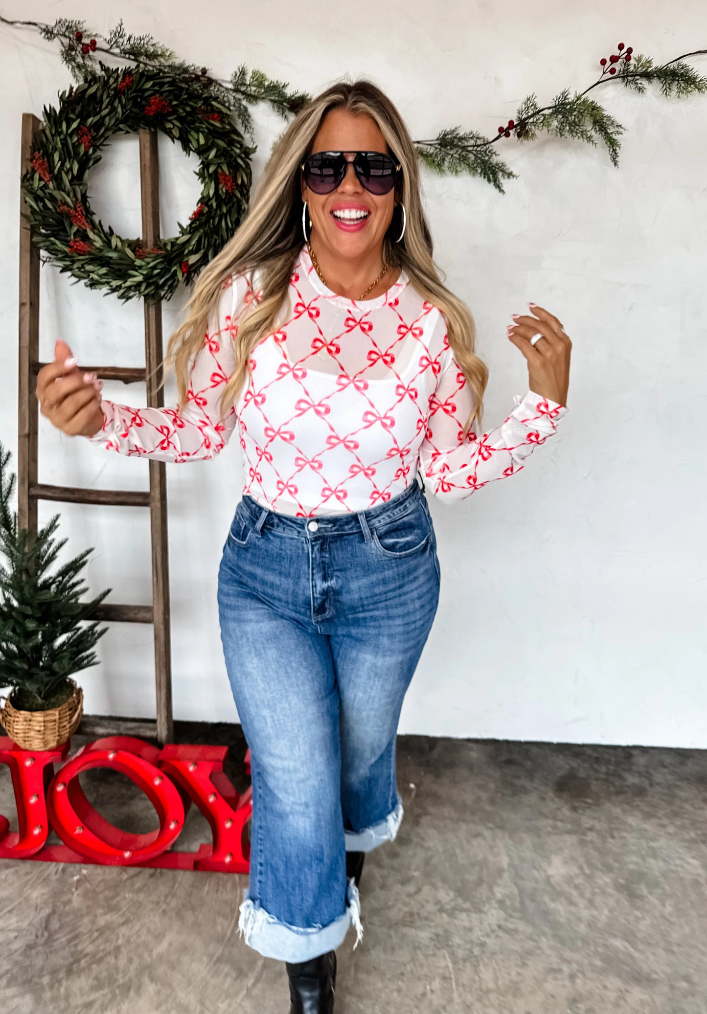 Holiday Dress It Up Mesh Tops