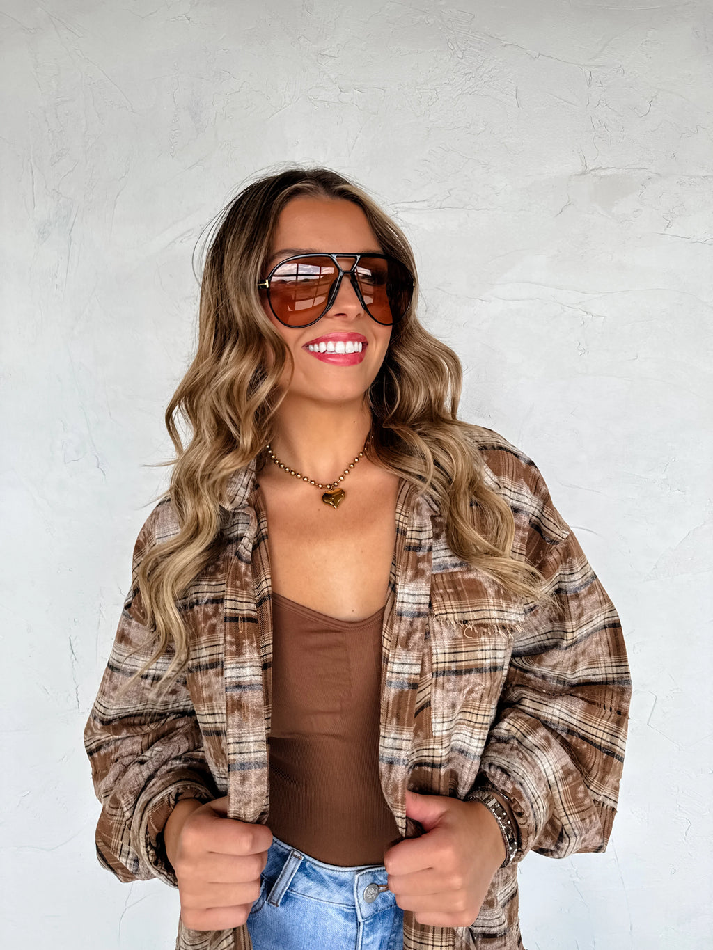 Juniper Bleached Plaid Top