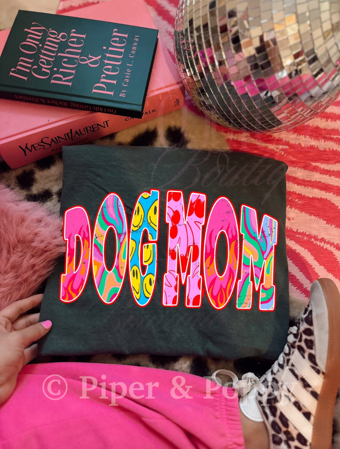 Neon Swirl Dog Mom Tee