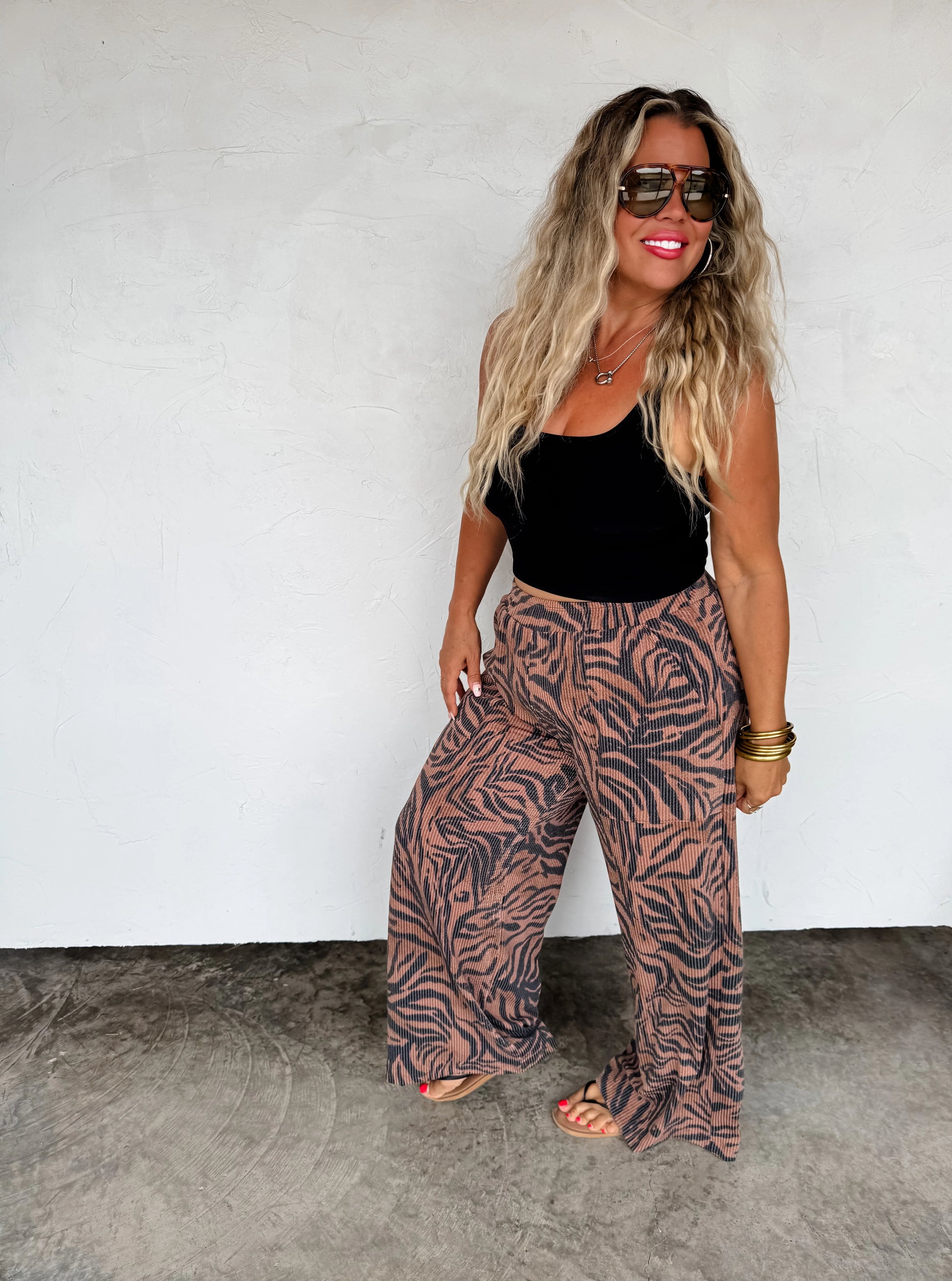 Zebra Haddie Wide Leg Pants
