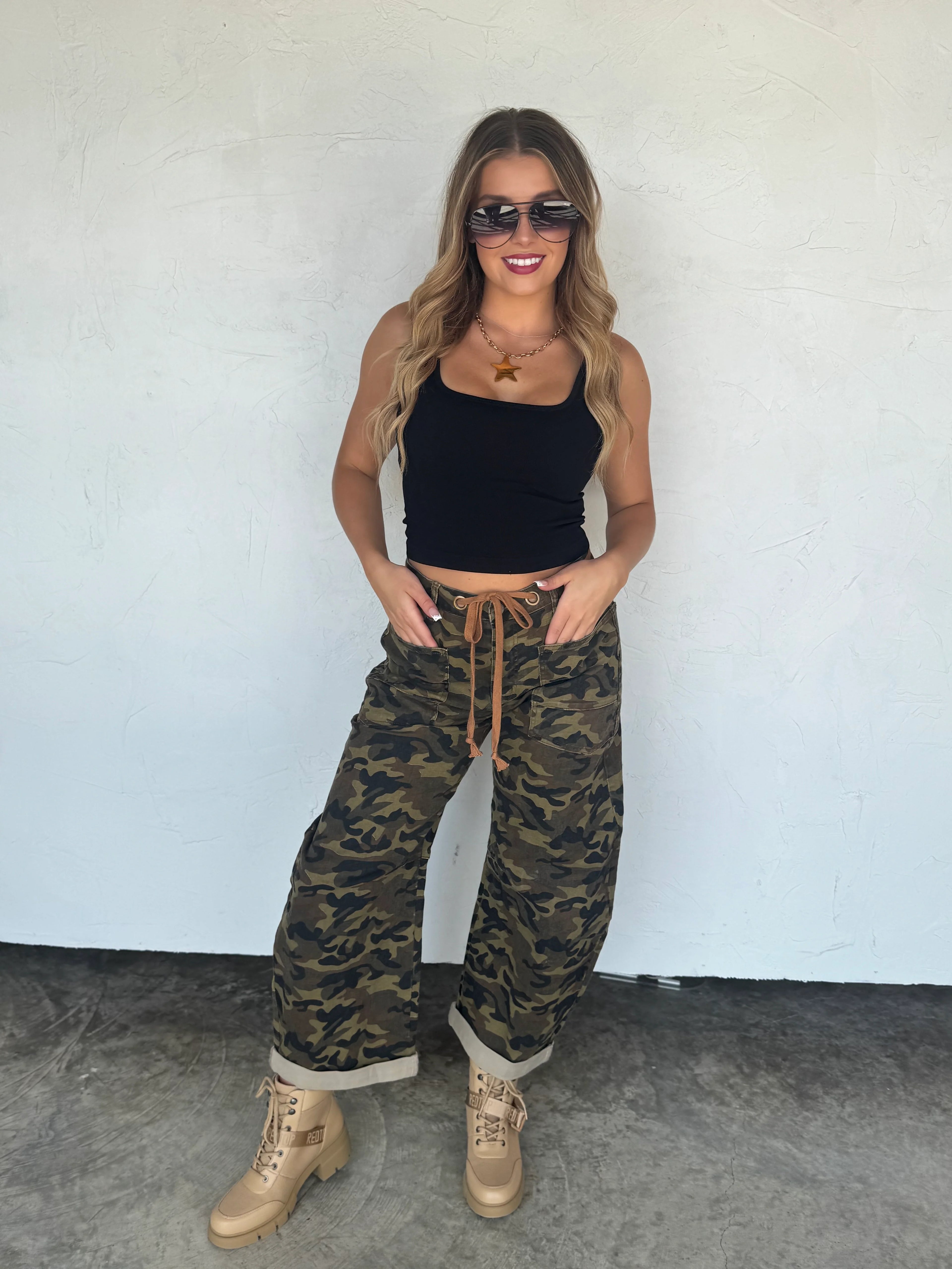 Brogan Camo Barrel Jeans