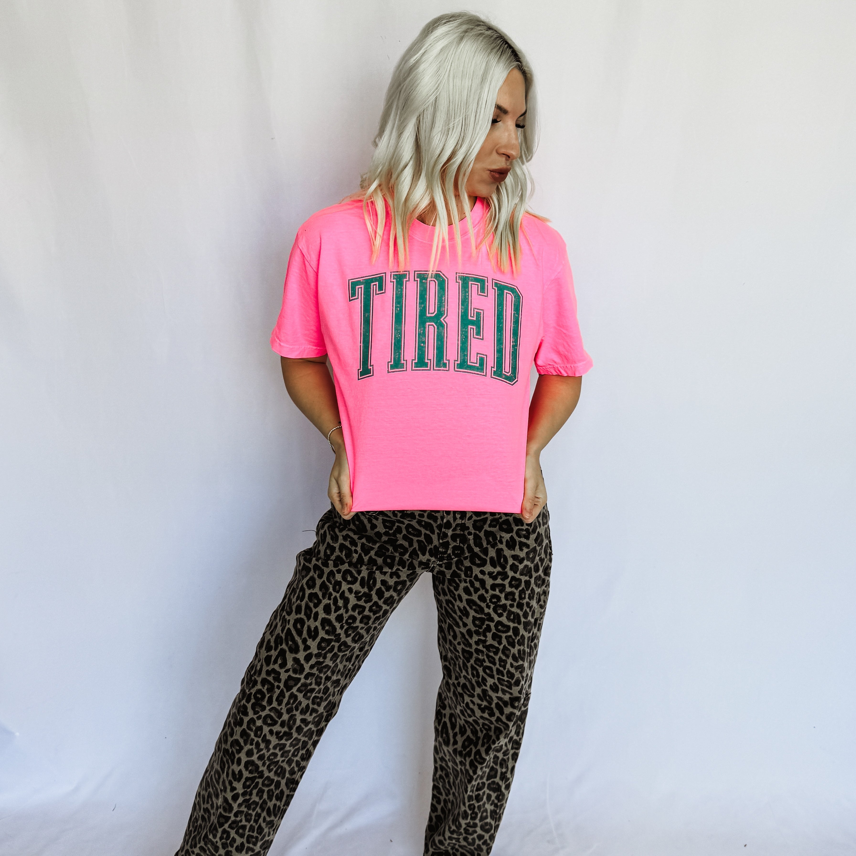 Tired Hot Pink Graphic Tee