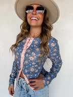 Mabel Snap Button Waffle Top