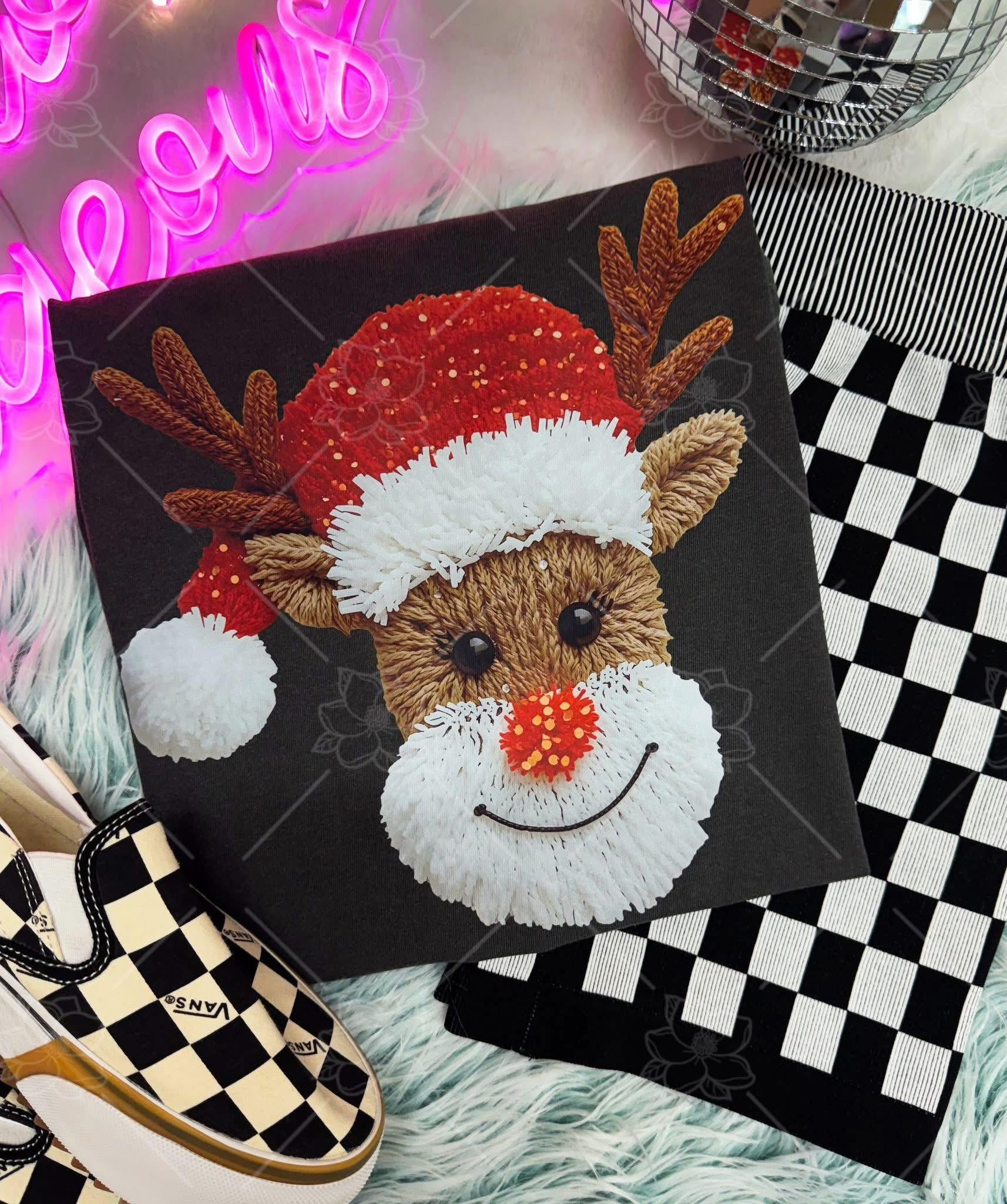 Reindeer Faux Yarn Tee