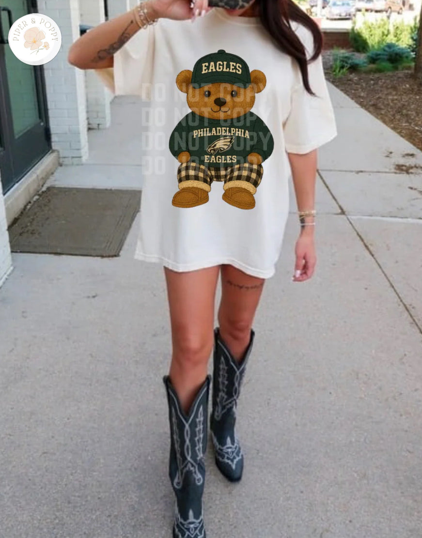 Vintage Eagles Teddy Tee or Crew