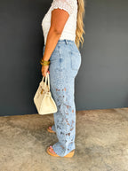 Floral Charm Wide Leg Jeans