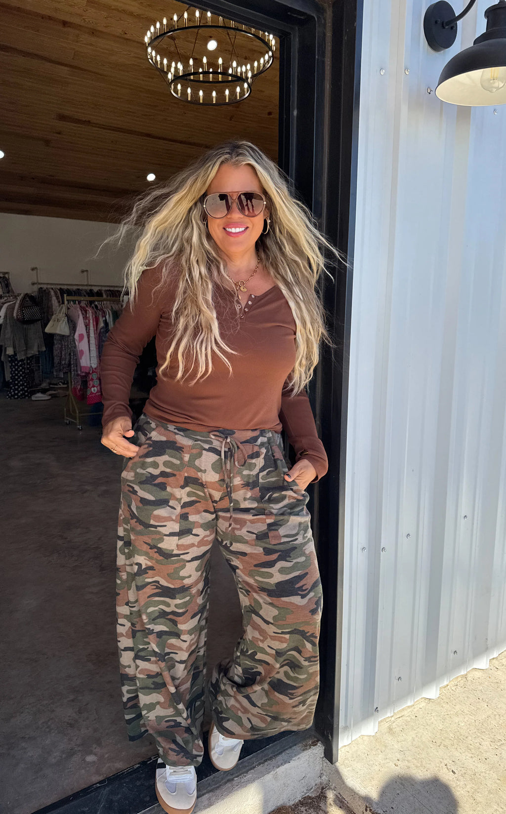 Haddie Camo Waffle Pants