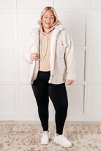 Ask Me Out Checkered Hoodie in Beige