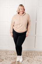 Ask Me Out Checkered Hoodie in Beige