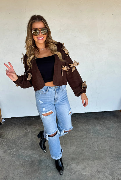 Sloane Bow Knit Cardigan