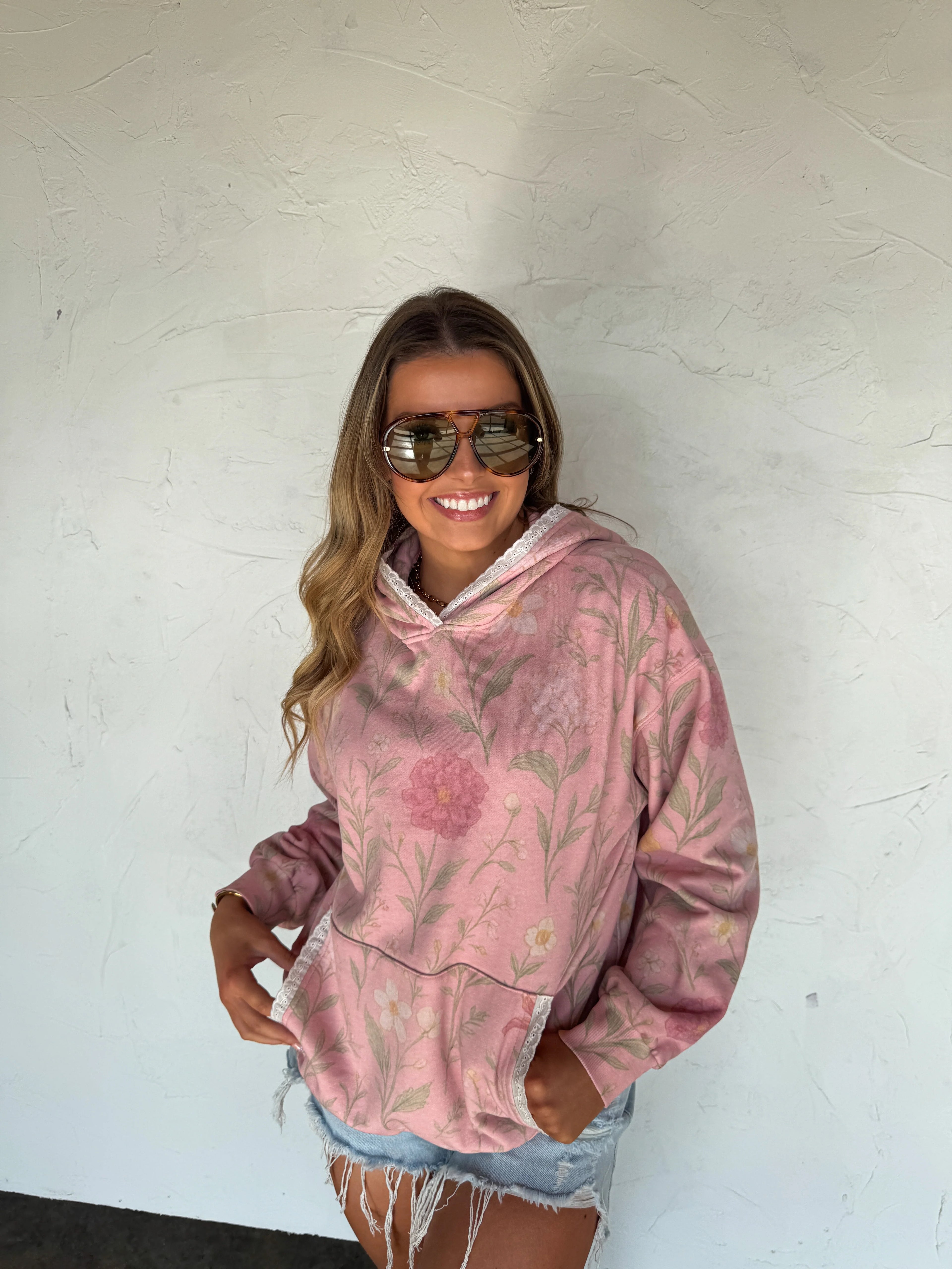 Lila Lace Hoodie Pullover