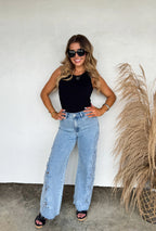 Floral Charm Wide Leg Jeans