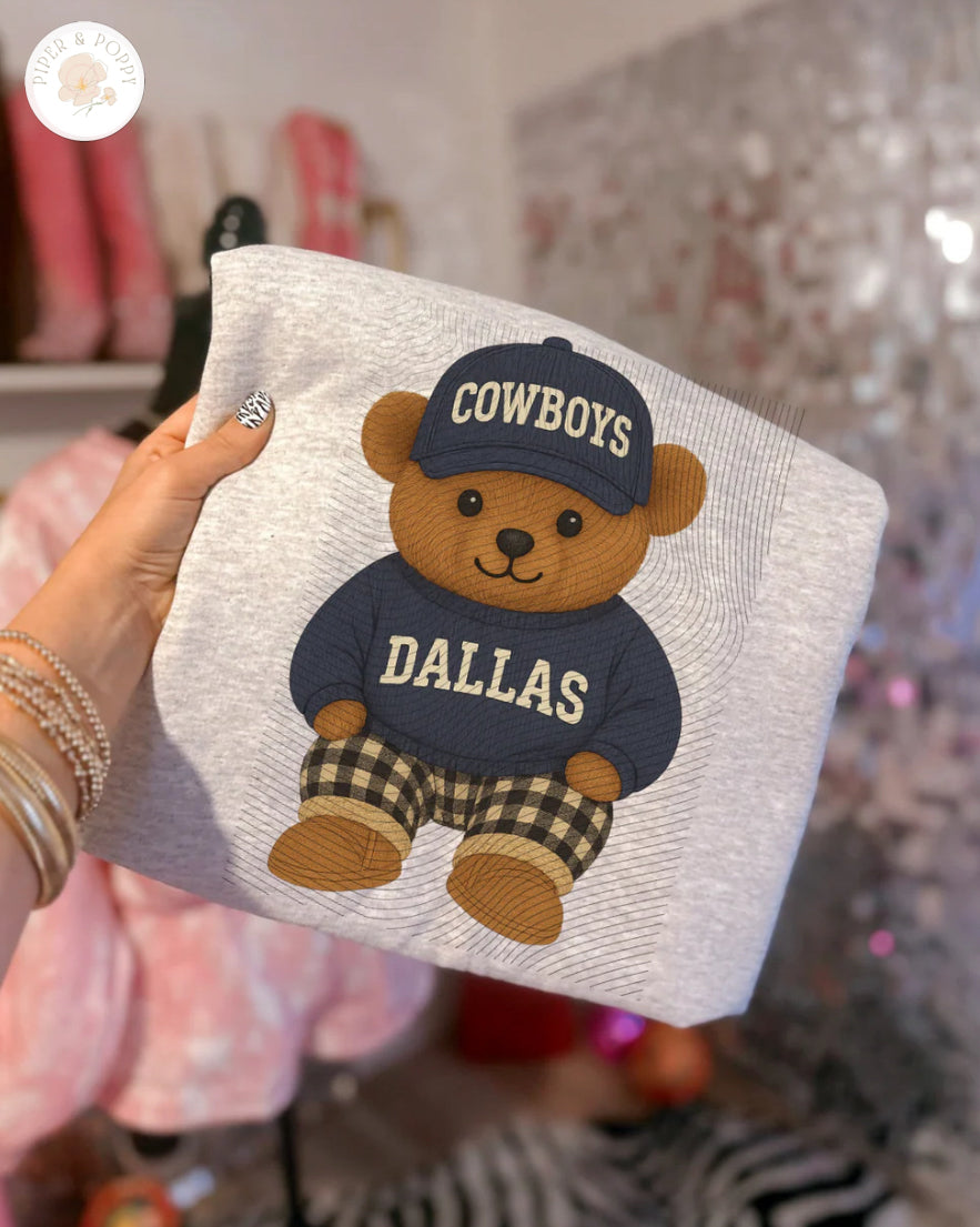 Vintage Dallas Teddy Tee or Crew
