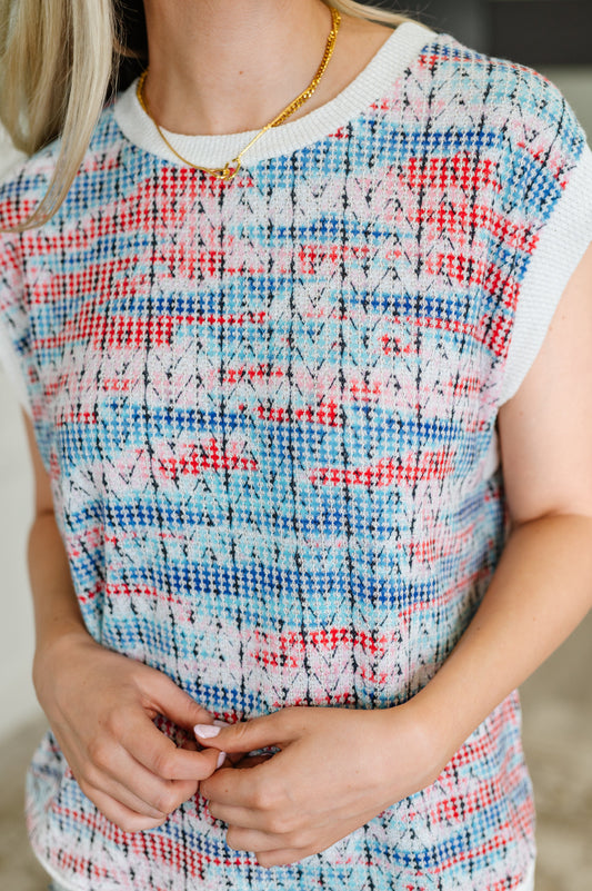 Blurred Beauty Textured Knit Top