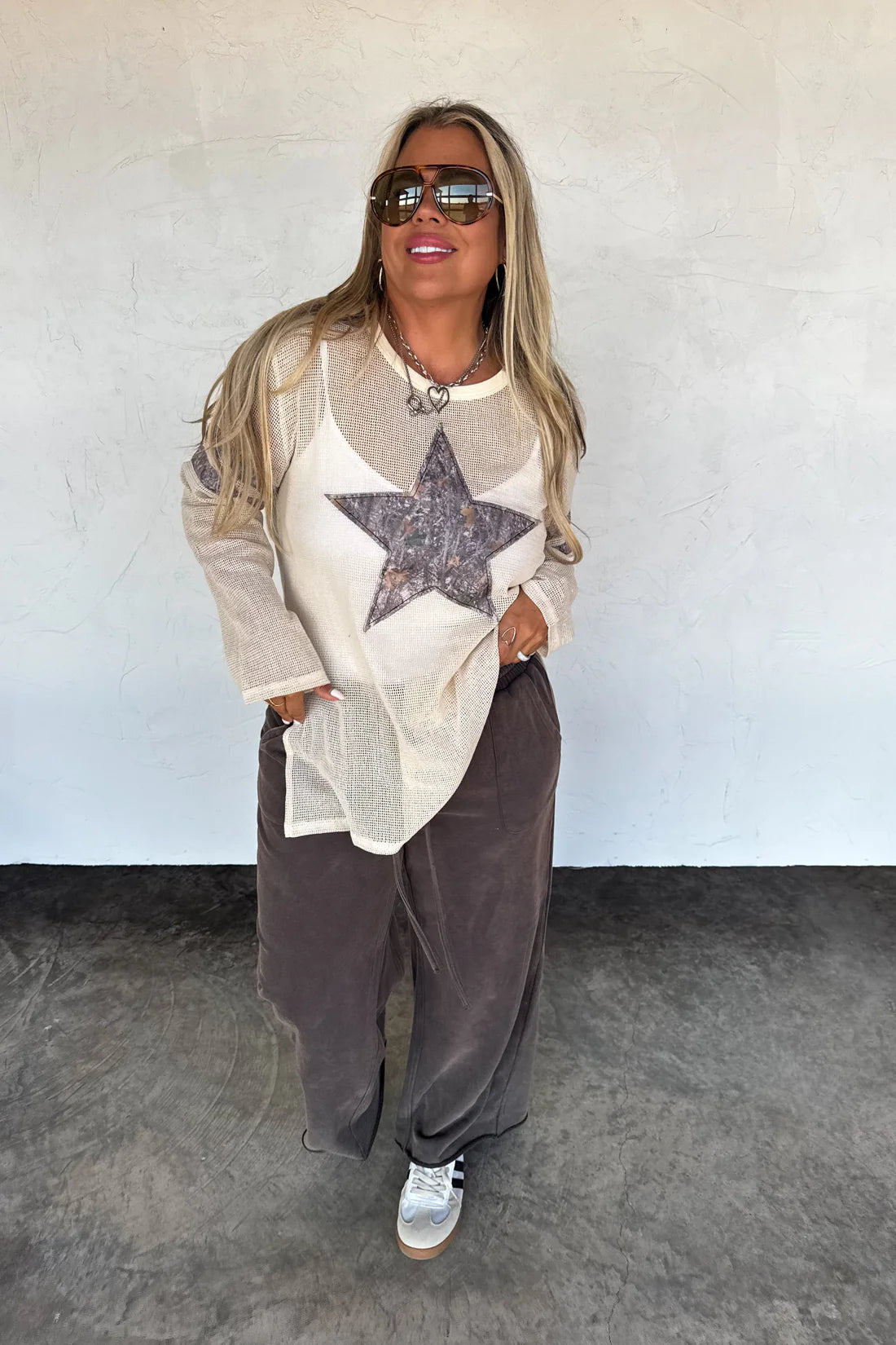 Star Mellow Mesh Cotton Top