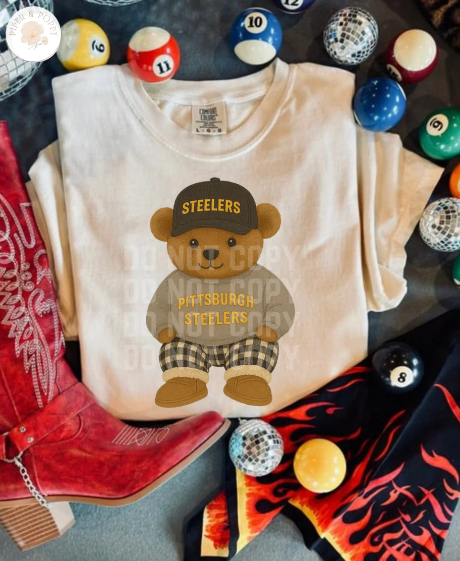 Vintage Steelers Teddy Tee or Crew
