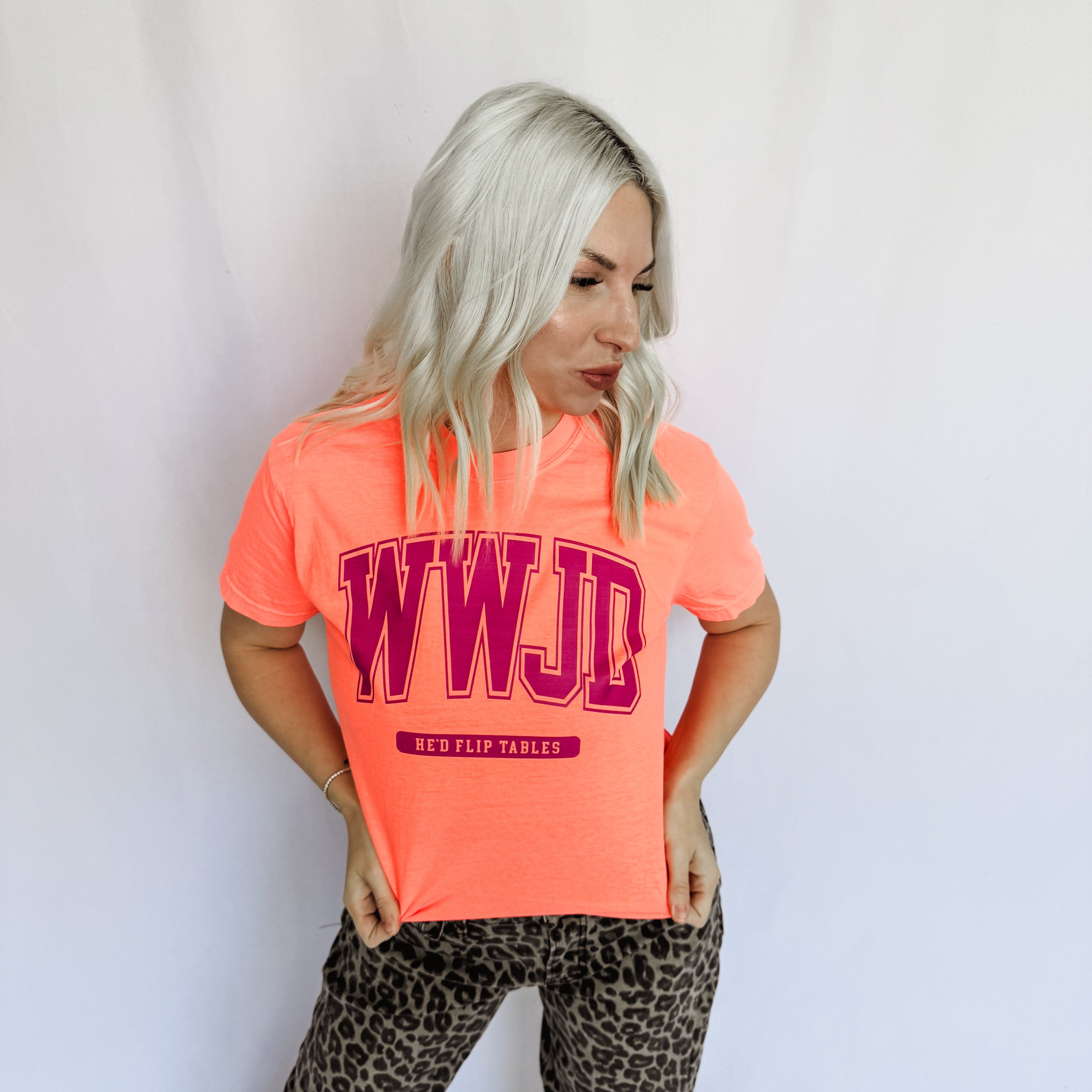 Orange WWJD Flip Tables Graphic Tee