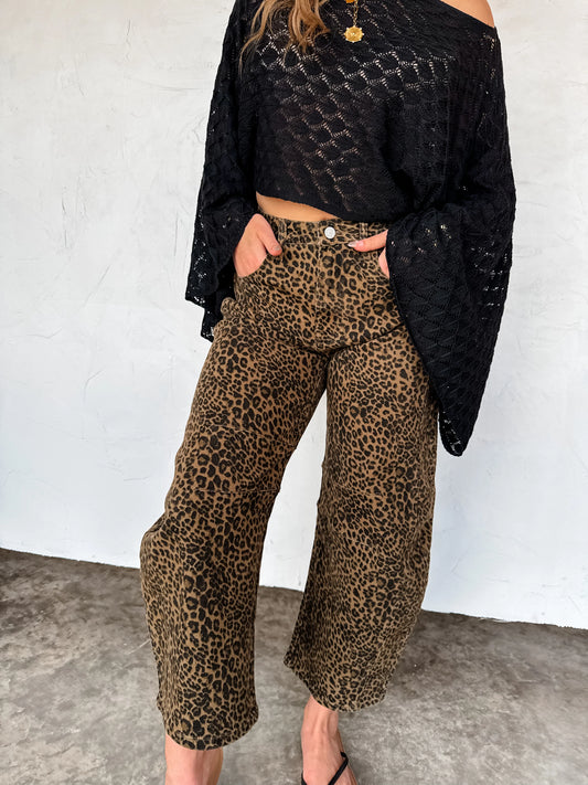 Bex Cheetah Barrel Jeans