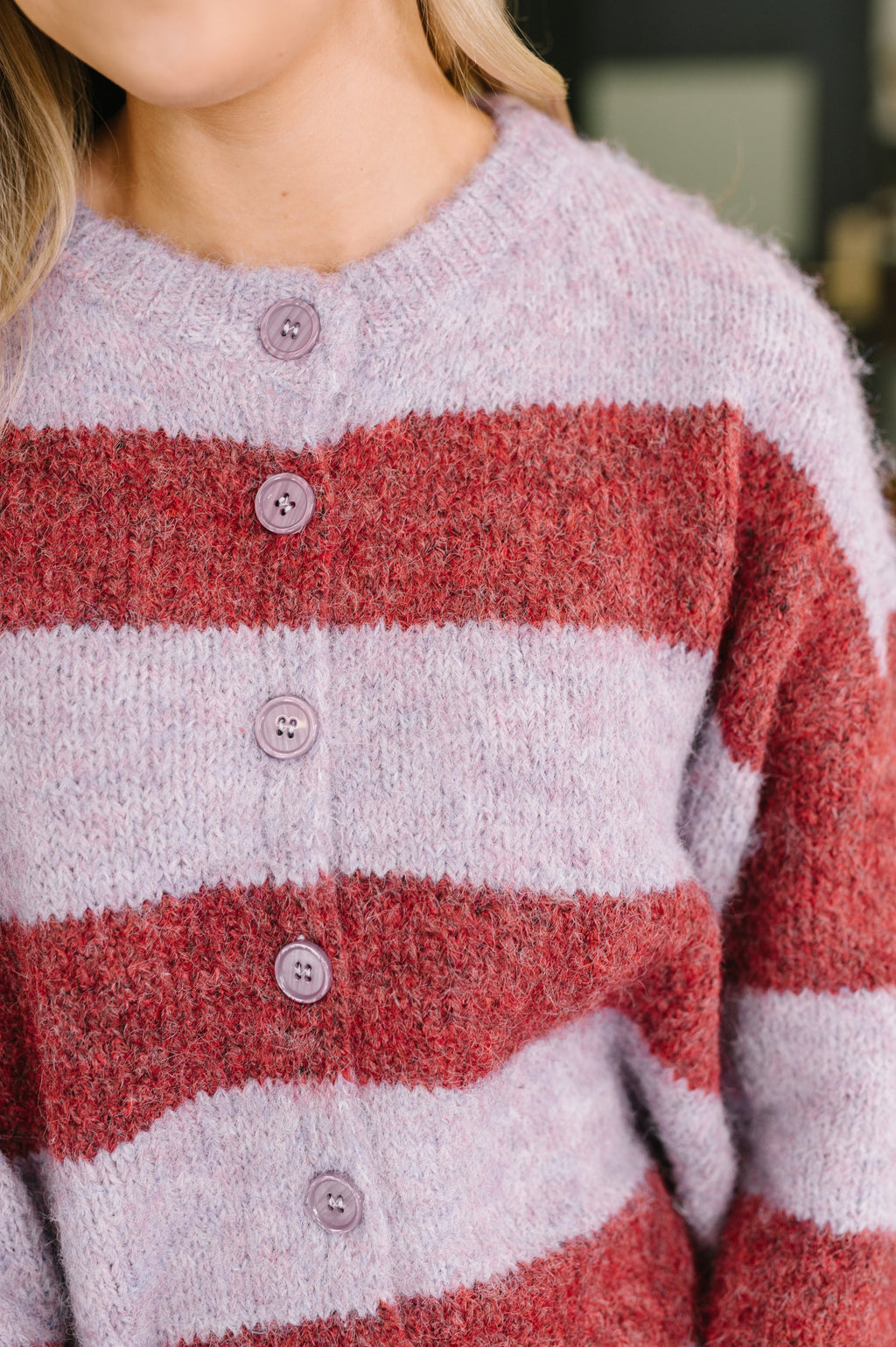 Carter Striped Button Down Sweater