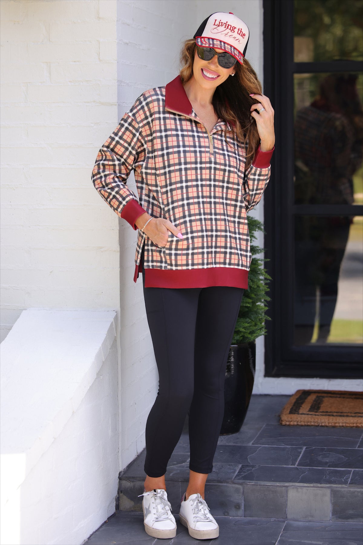 Hattie Plaid Quarter Zip