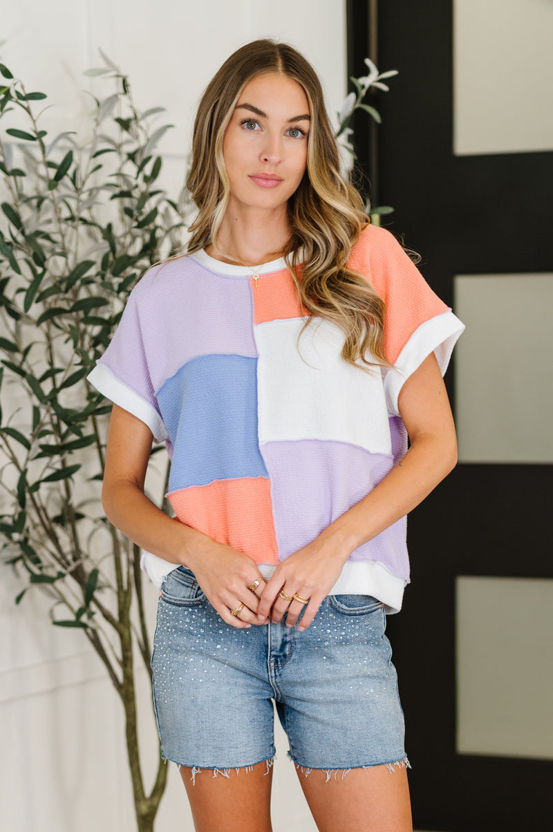 Contrast Club Color Block Top