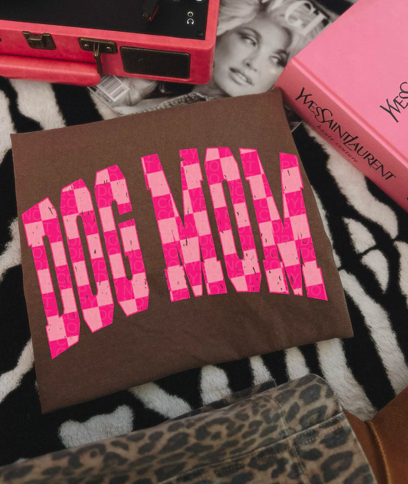 Dog Mama Checkered Tee