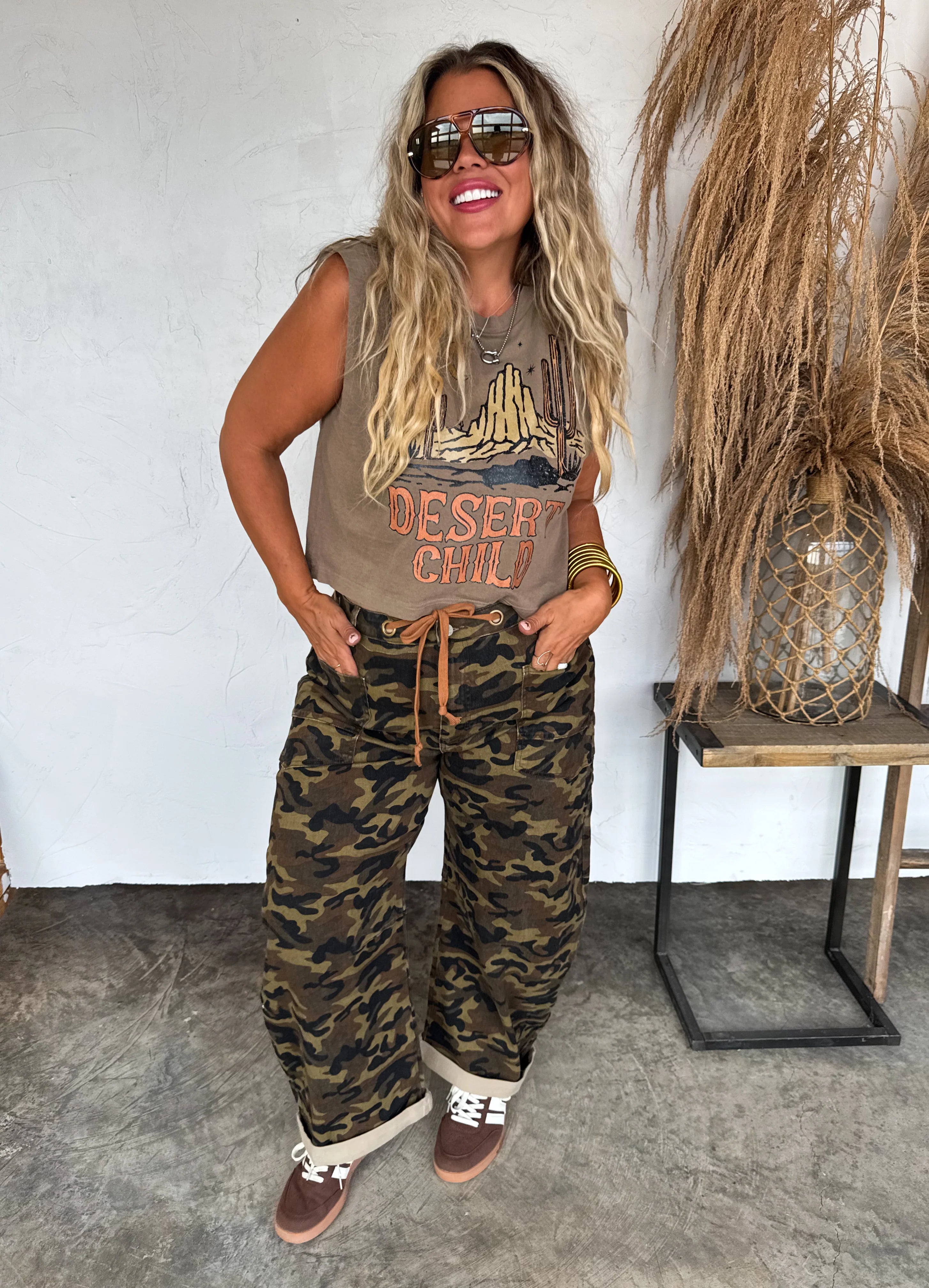 Brogan Camo Barrel Jeans