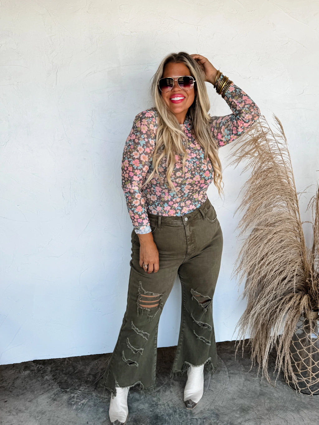 Boots & Blooms Mesh Tops