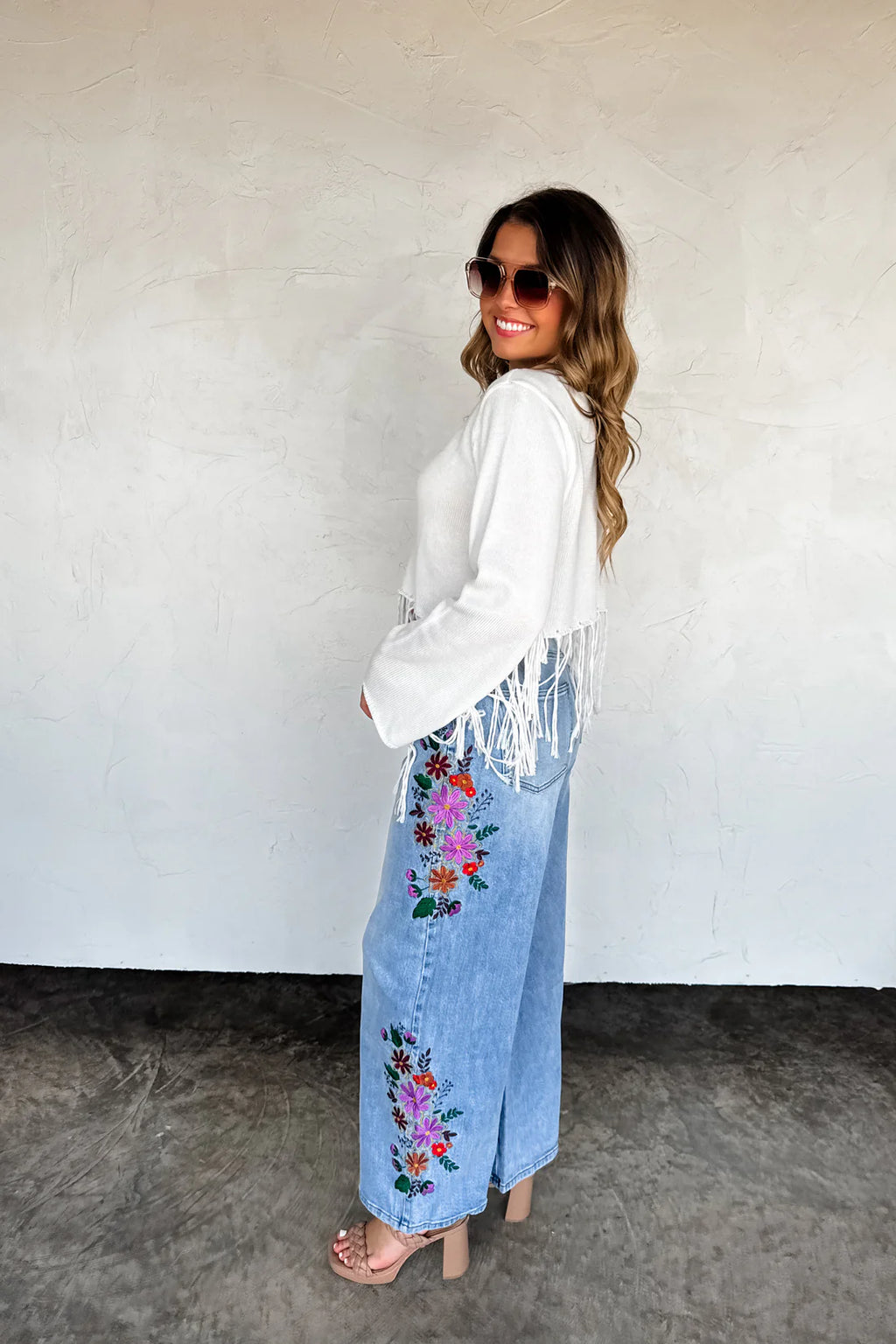 Evie Floral Embroidered Jeans