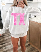 TX Pink Camo Tee or Crew