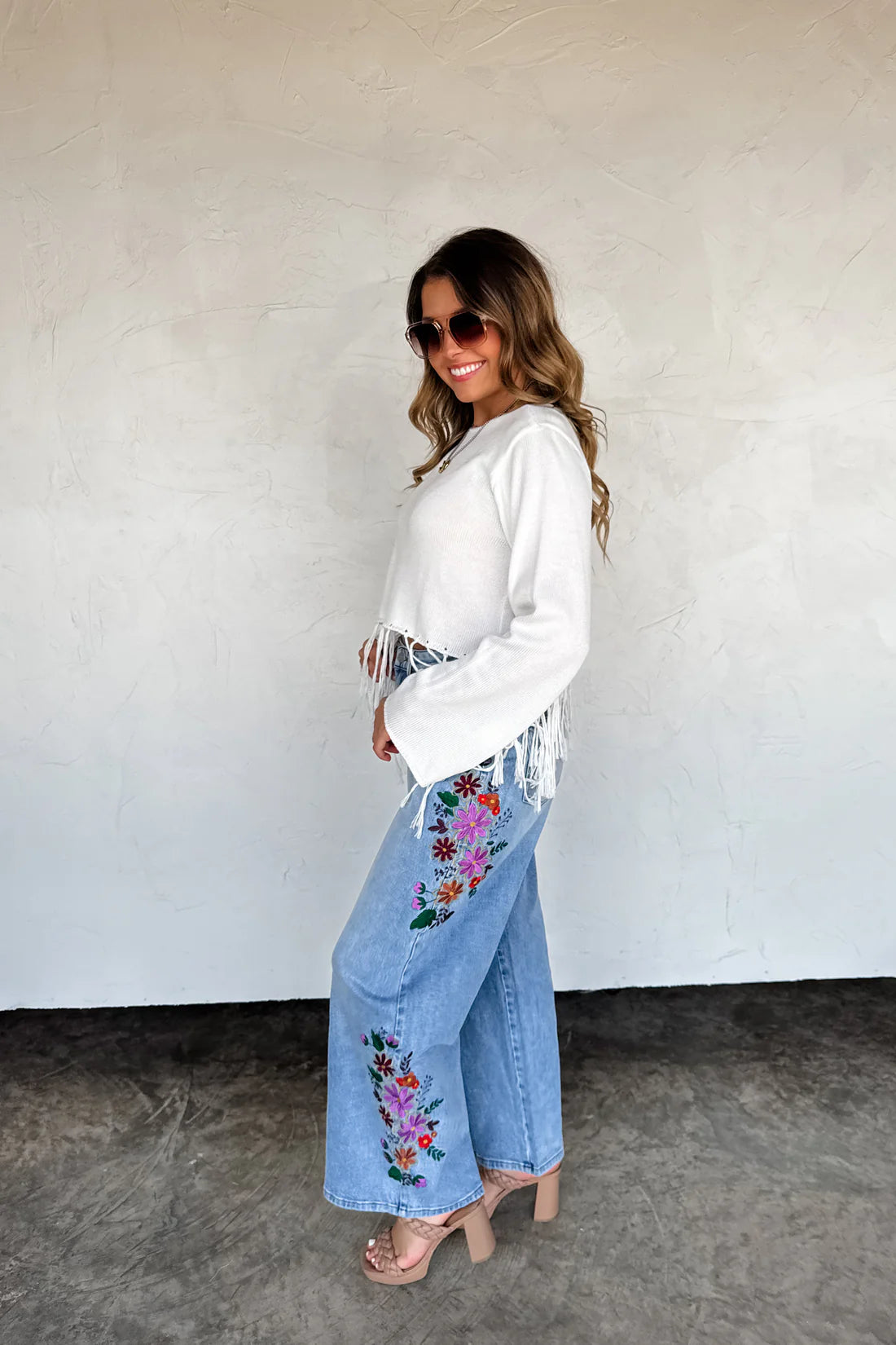 Evie Floral Embroidered Jeans