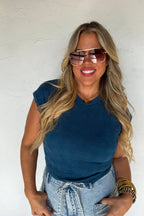 Spring Harley Cap Sleeve Basic Top